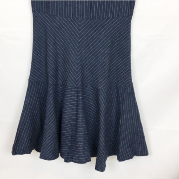 Banana Republic linen pinstripe flutter sleeve dress - Picture 6 of 7